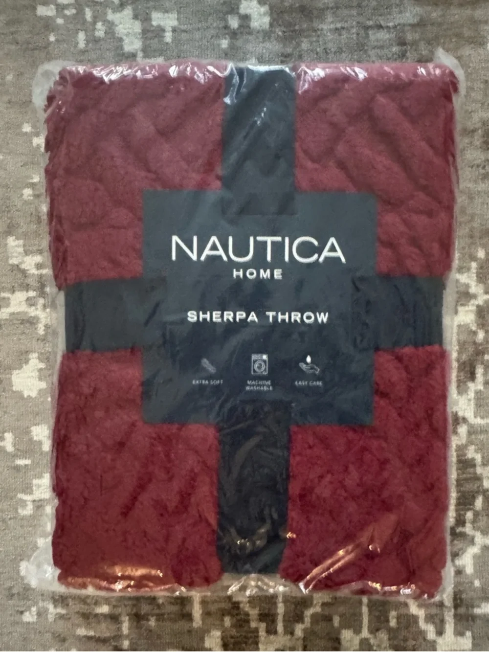 Nautica Home Sherpa Throw - Charcoal Gray